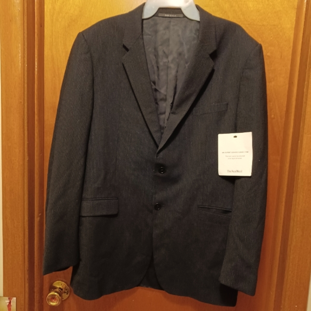 Theory Xylo 44L Gray Microstriped Stretch Wool Mens Blazer NP